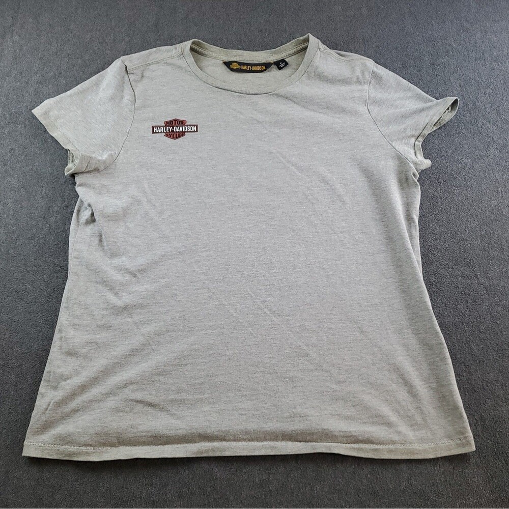 Vintage Harley-Davidson Tshirt Gray Distressed Logo Size XL  Single stitch
